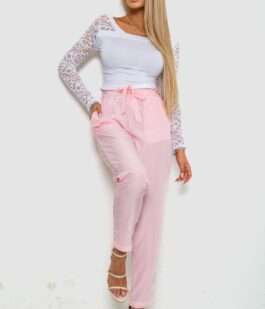 Брюки женские шифоновые, цвет розовый, 244R285