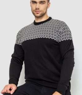 Свитер мужской, цвет черно-белый, 161R898