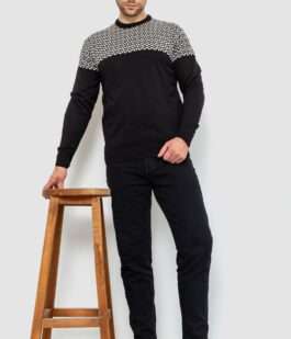 Свитер мужской, цвет черно-белый, 161R898