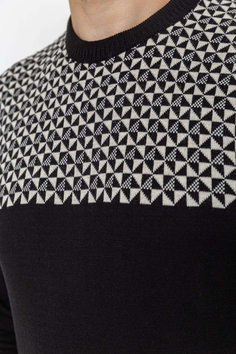 Свитер мужской, цвет черно-белый, 161R898 — изображение 5