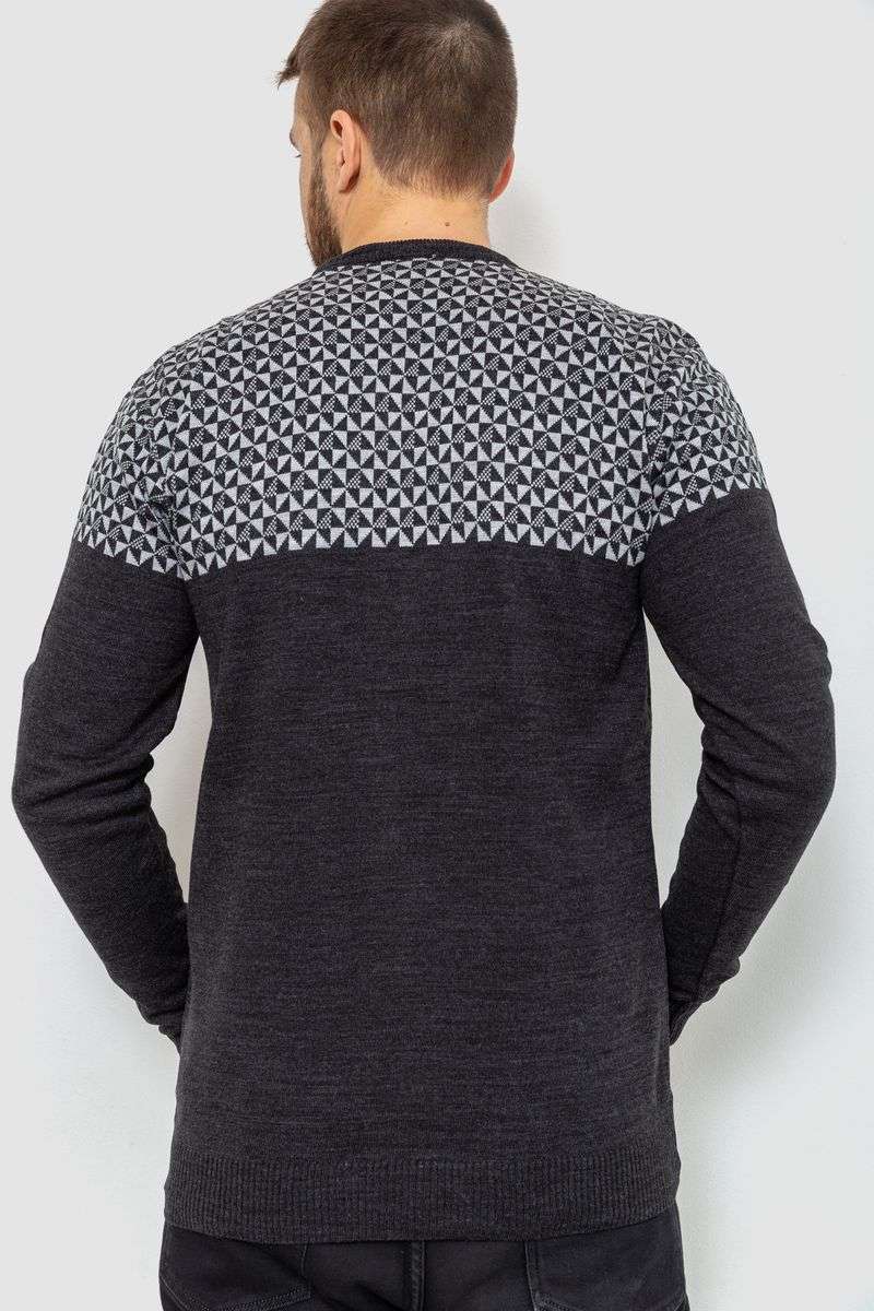 Свитер мужской, цвет темно-серый, 161R898 — изображение 4