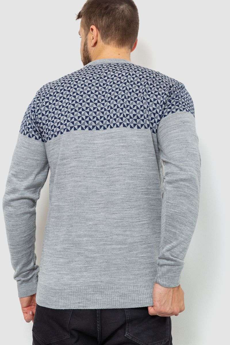 Свитер мужской, цвет серо-синий, 161R898 — изображение 4