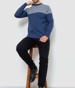 Свитер мужской, цвет джинс, 161R898