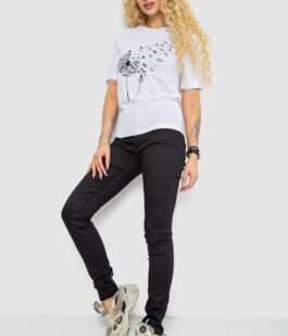 Футболка женская с принтом, цвет белый, 241R127