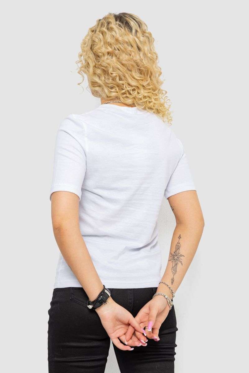Футболка женская с принтом, цвет белый, 241R127 — изображение 4