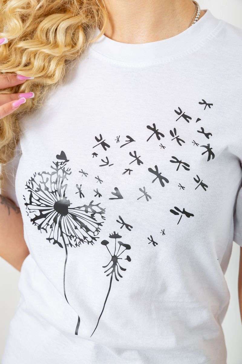 Футболка женская с принтом, цвет белый, 241R127 — изображение 5