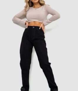 Джинси женские MOM, цвет черный, 244R8570