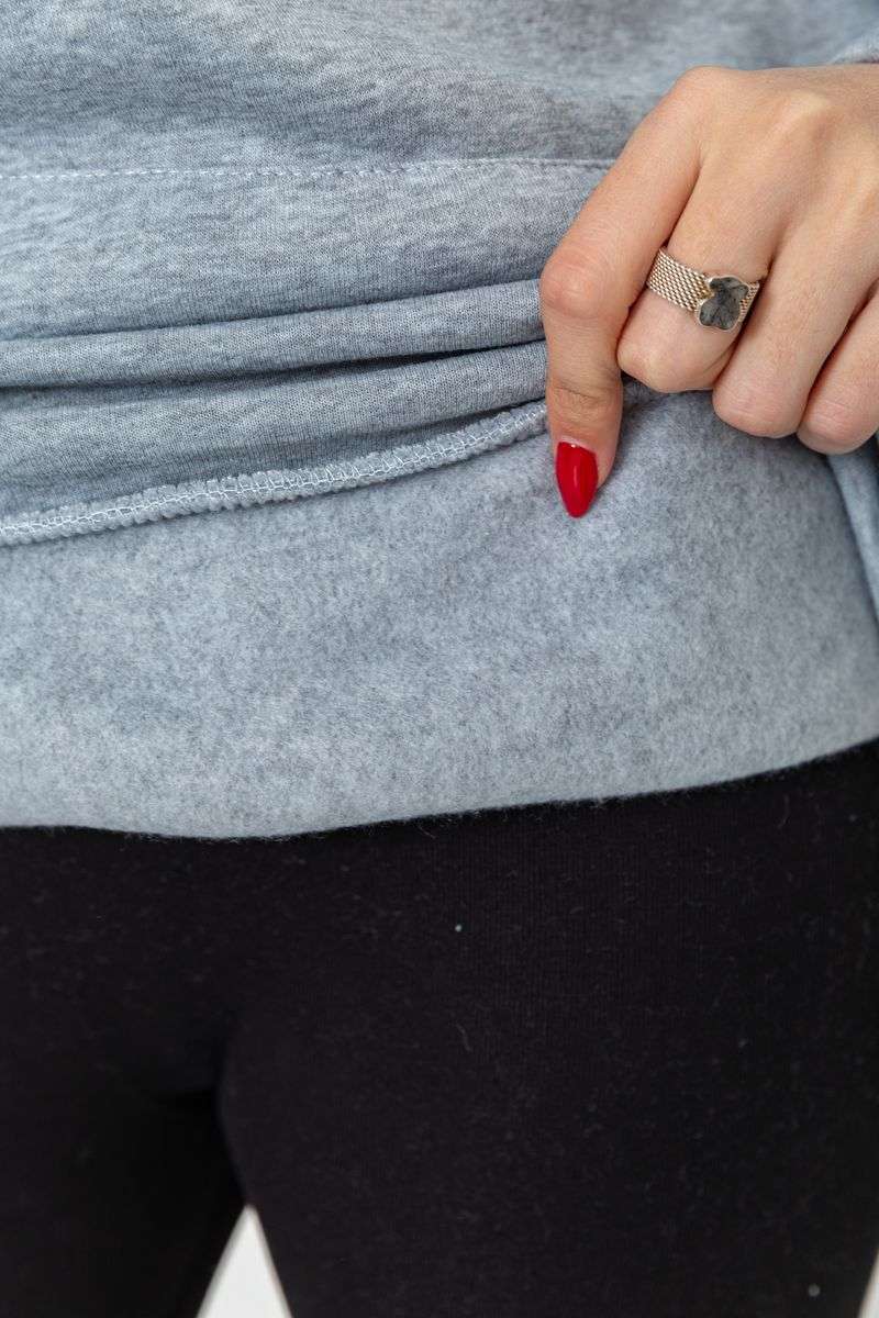 Худи женский на флисе, цвет светло-серый, 214R204 — изображение 6