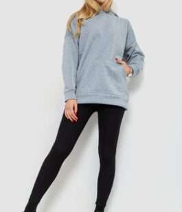 Худи женский на флисе, цвет светло-серый, 214R204