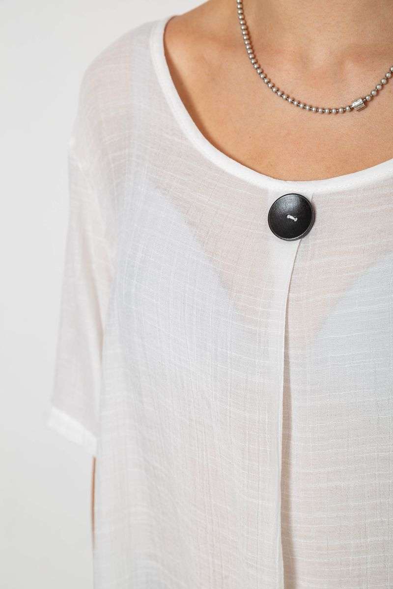 Блуза, цвет молочный, 244RM202 — изображение 5