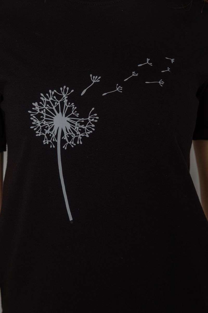 Футболка женская с принтом, цвет черный, 241R124 — изображение 5