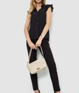 Блуза однотонная, цвет черный, 244R192