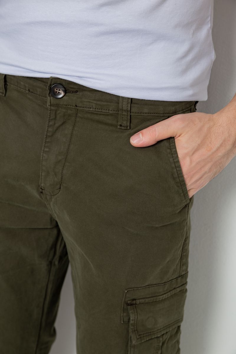 Штаны мужские с карманами, цвет хаки, 244R2072 — изображение 5