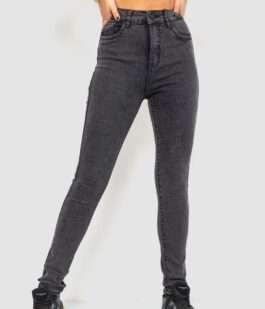 Джинсы женские стрейч, цвет темно-серый, 214R1452