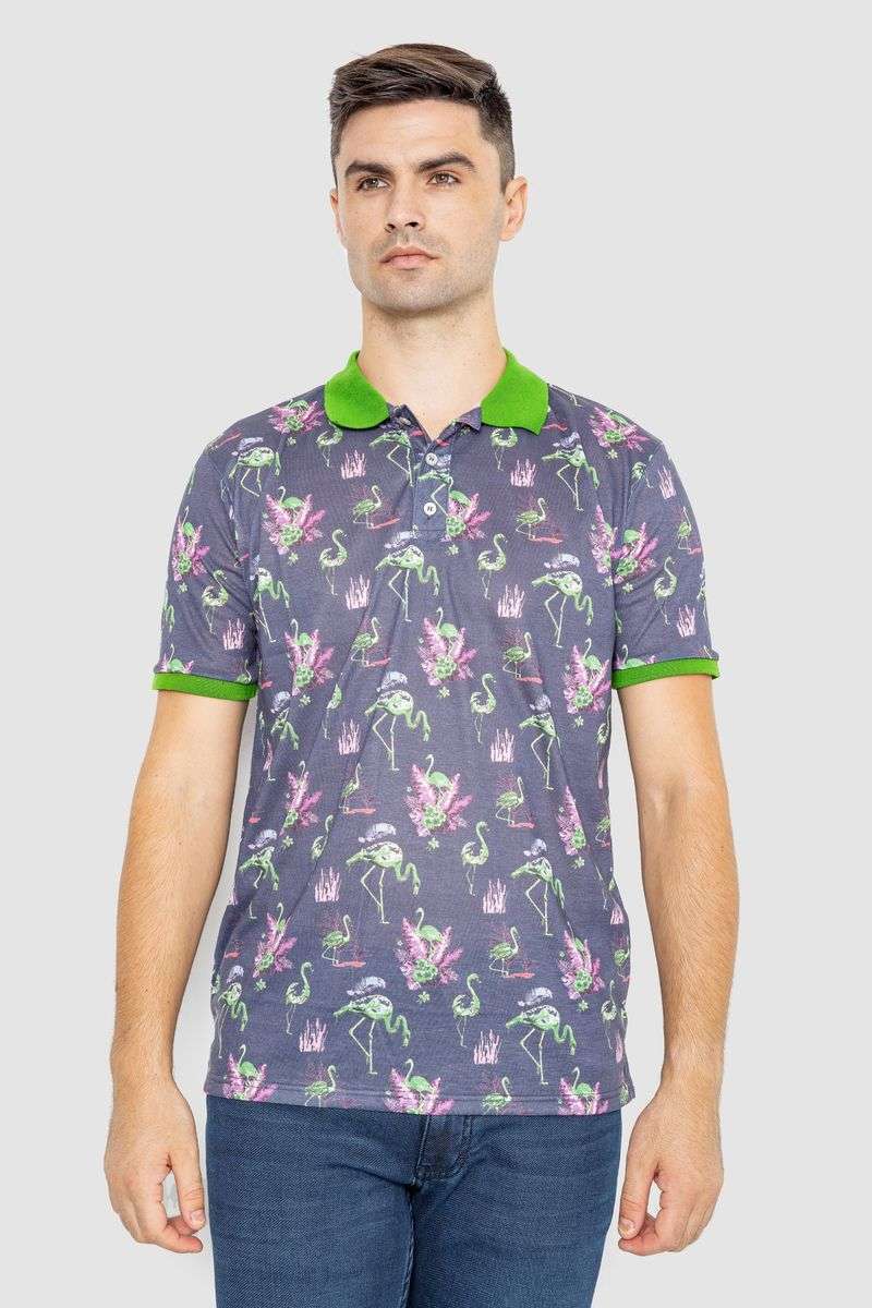 Поло мужское с принтом