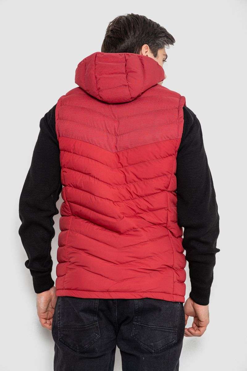 Жилетка мужская демисезонная, цвет бордовый, 244R777 — изображение 4