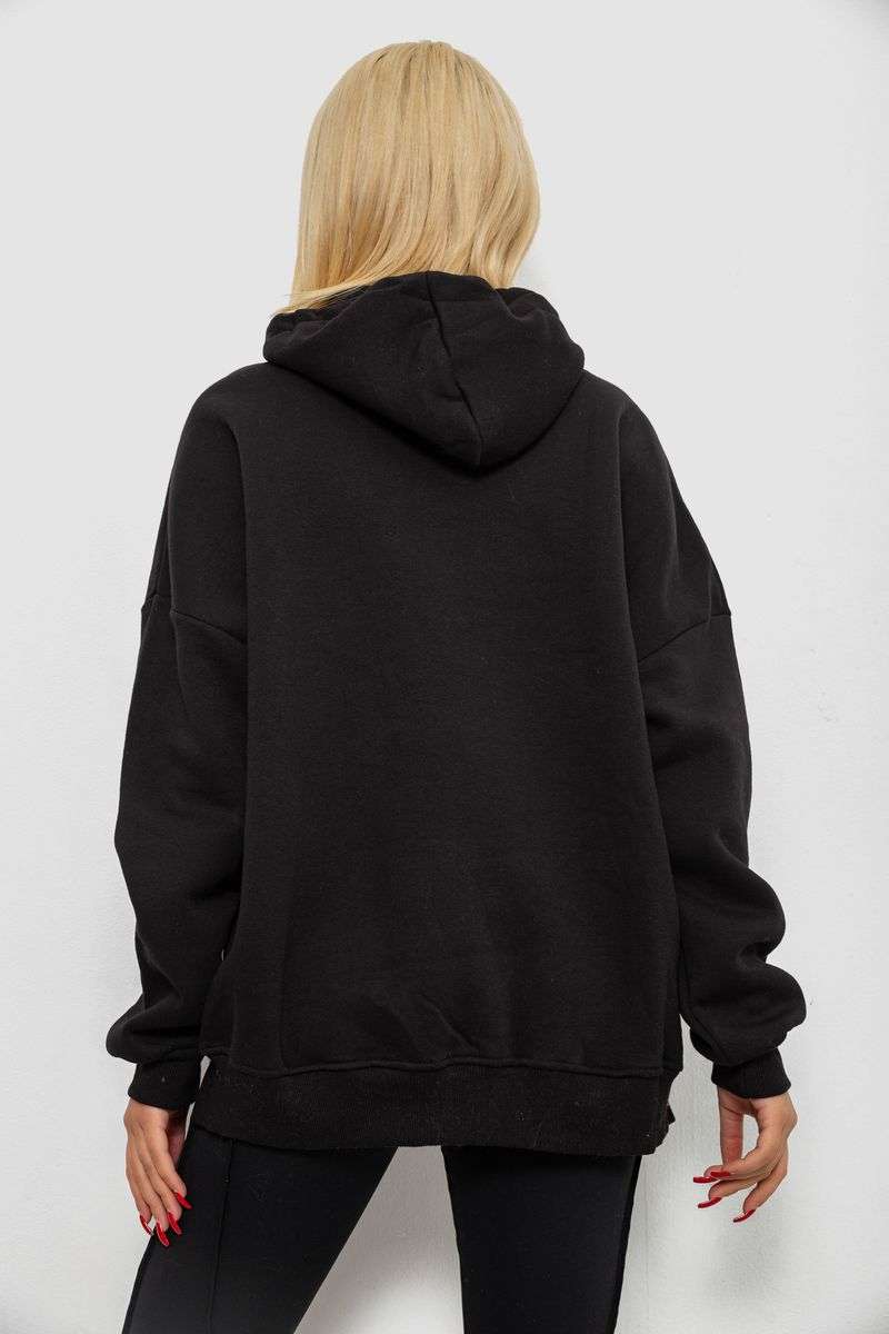 Худи женский утепленный, цвет черный, 244RK707 — изображение 4