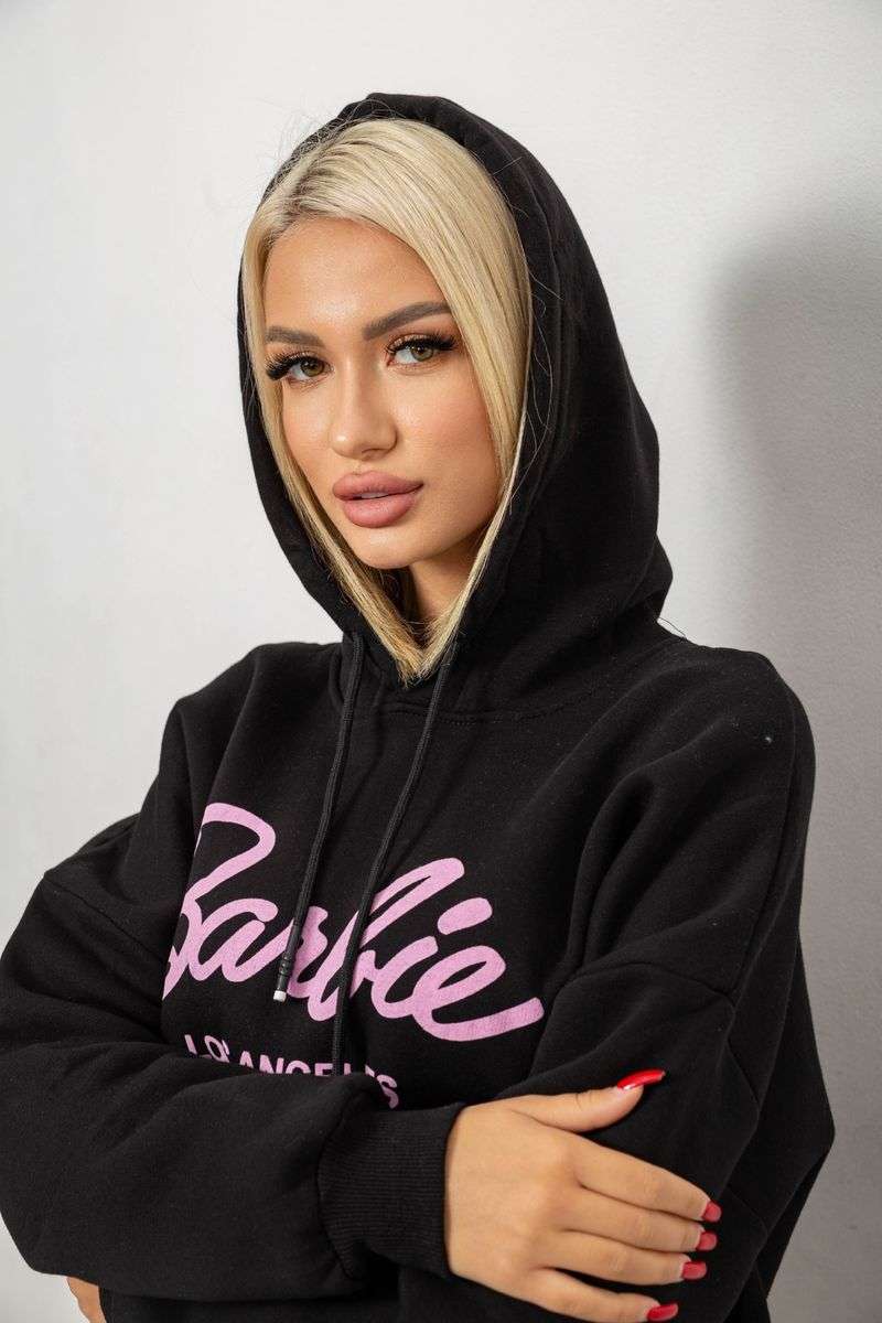 Худи женский утепленный, цвет черный, 244RK707 — изображение 5