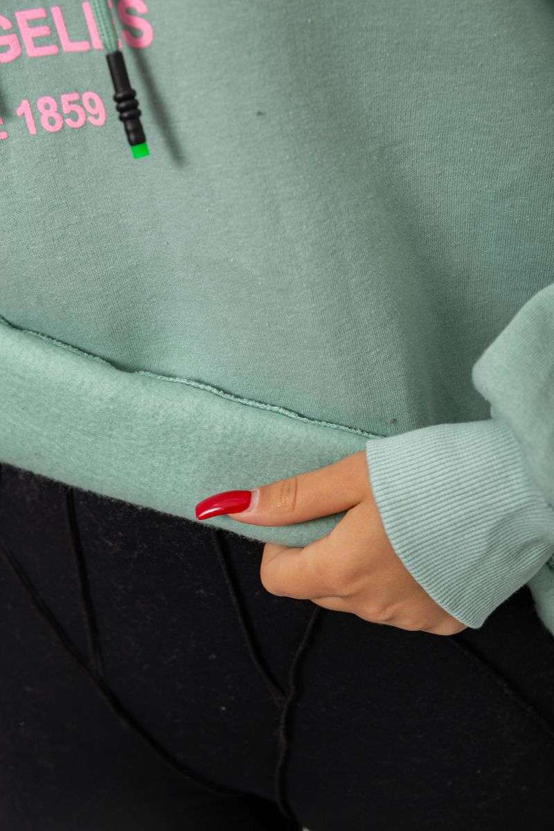 Худи женский утепленный, цвет оливковый, 244RK707 — изображение 7