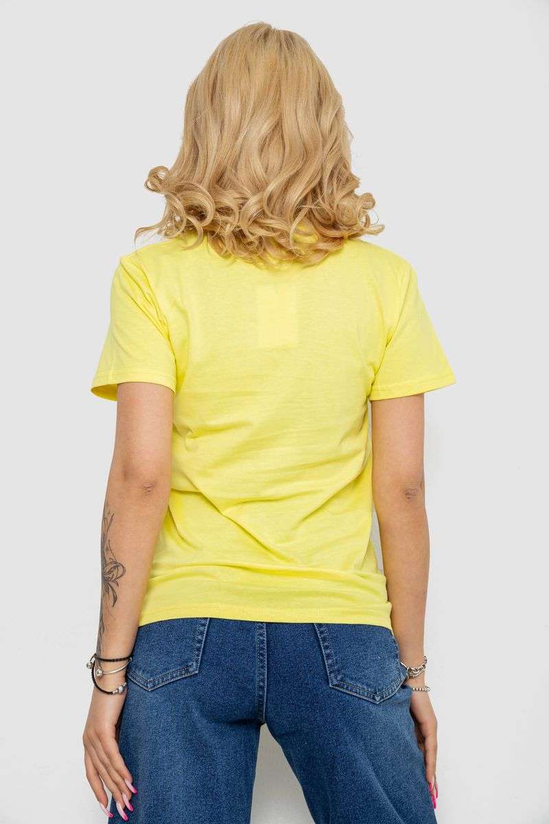Футболка женская с принтом, цвет желтый, 238R555 — изображение 4