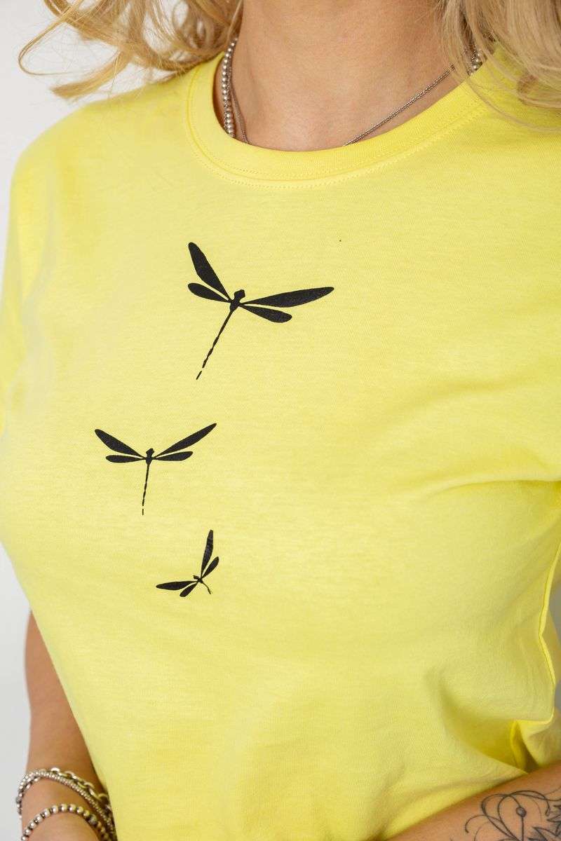 Футболка женская с принтом, цвет желтый, 238R555 — изображение 5