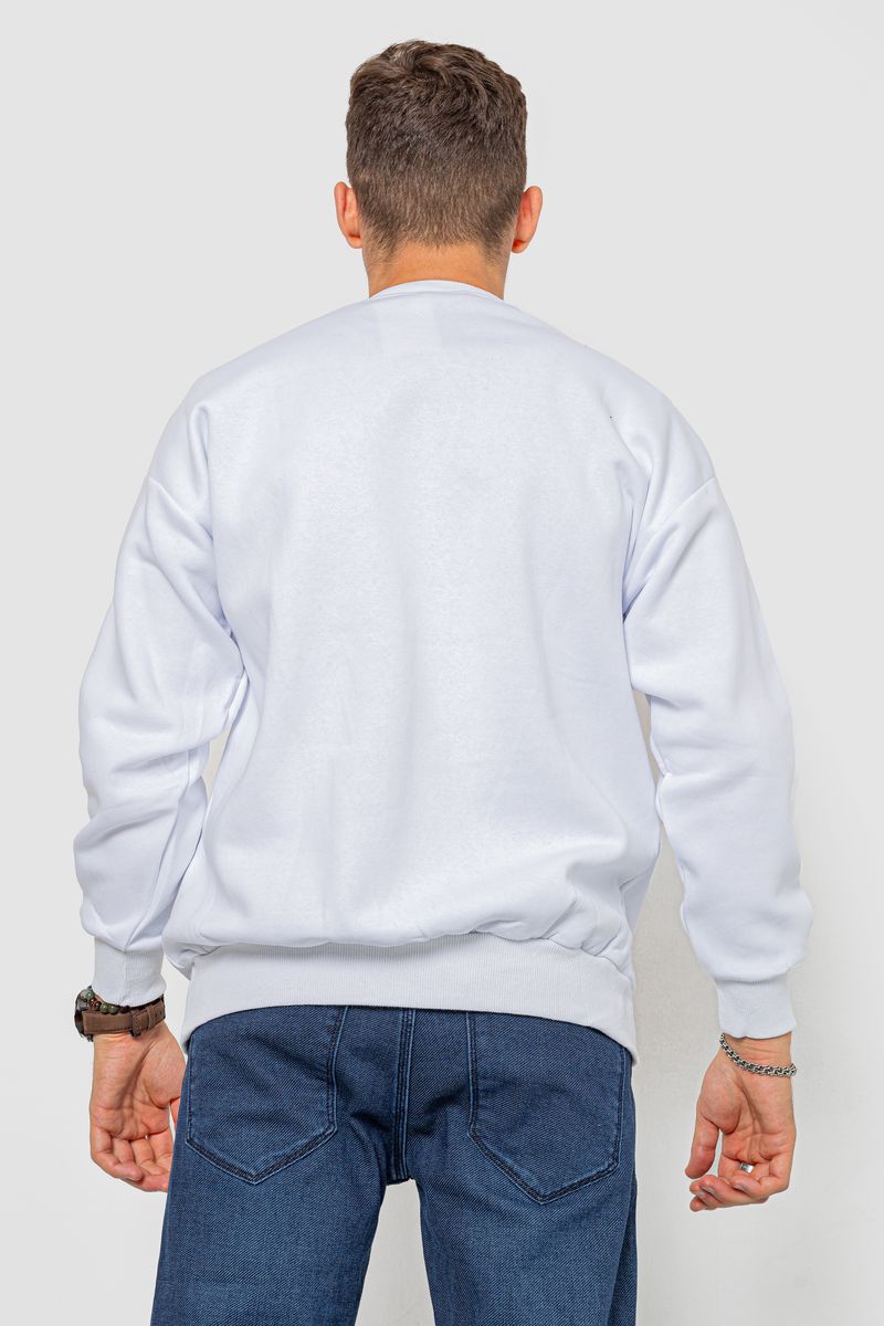 Батник мужской на флисе, цвет белый, 247R016 — изображение 4