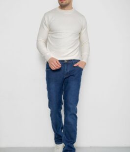 Джинсы мужские на флисе, цвет синий, 254R2411