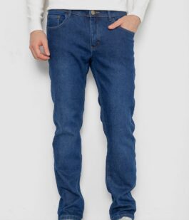 Джинсы мужские на флисе, цвет синий, 254R2411