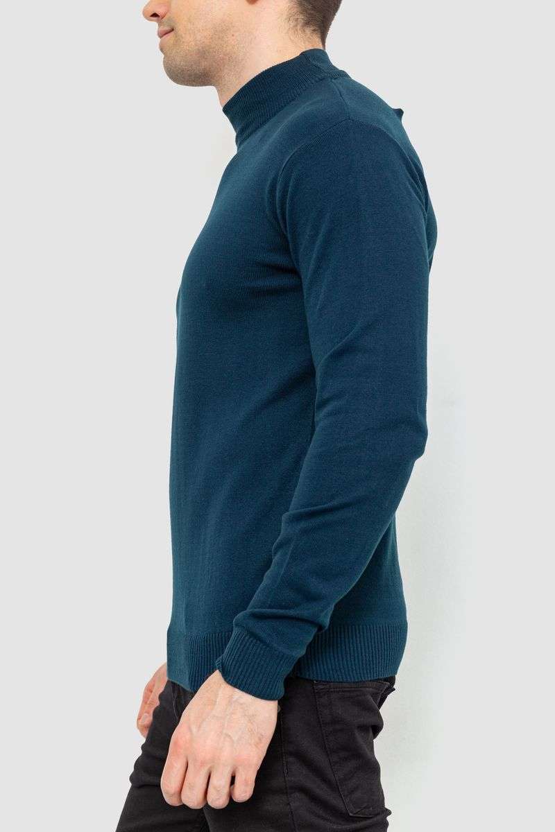 Свитер мужской однотонный, цвет синий, 161R1770 — изображение 4