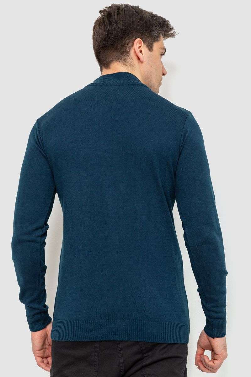 Свитер мужской однотонный, цвет синий, 161R1770 — изображение 5