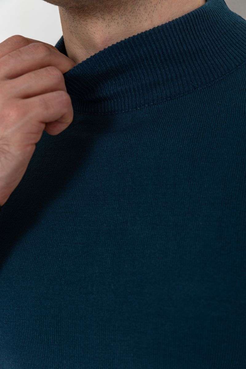 Свитер мужской однотонный, цвет синий, 161R1770 — изображение 6