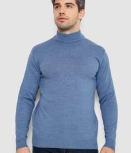 Свитер мужской однотонный, цвет темно-голубой, 161R1770