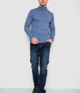 Свитер мужской однотонный, цвет темно-голубой, 161R1770