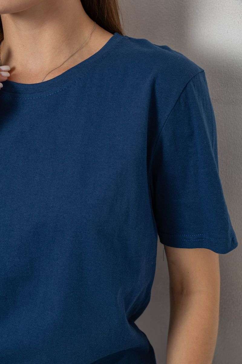 Футболка женская однотонная, цвет синий, 238R112 — изображение 5