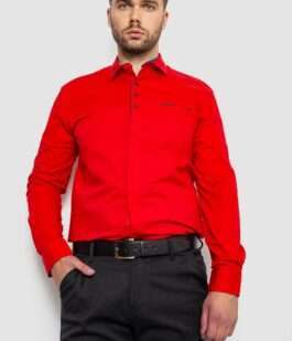 Рубашка мужская, цвет красный, 214R7150