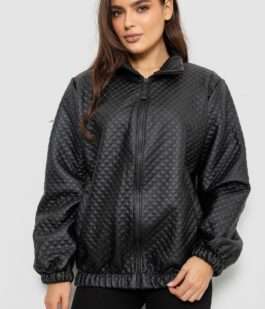 Бомбер женский с принтом, цвет черный, 257R72-1