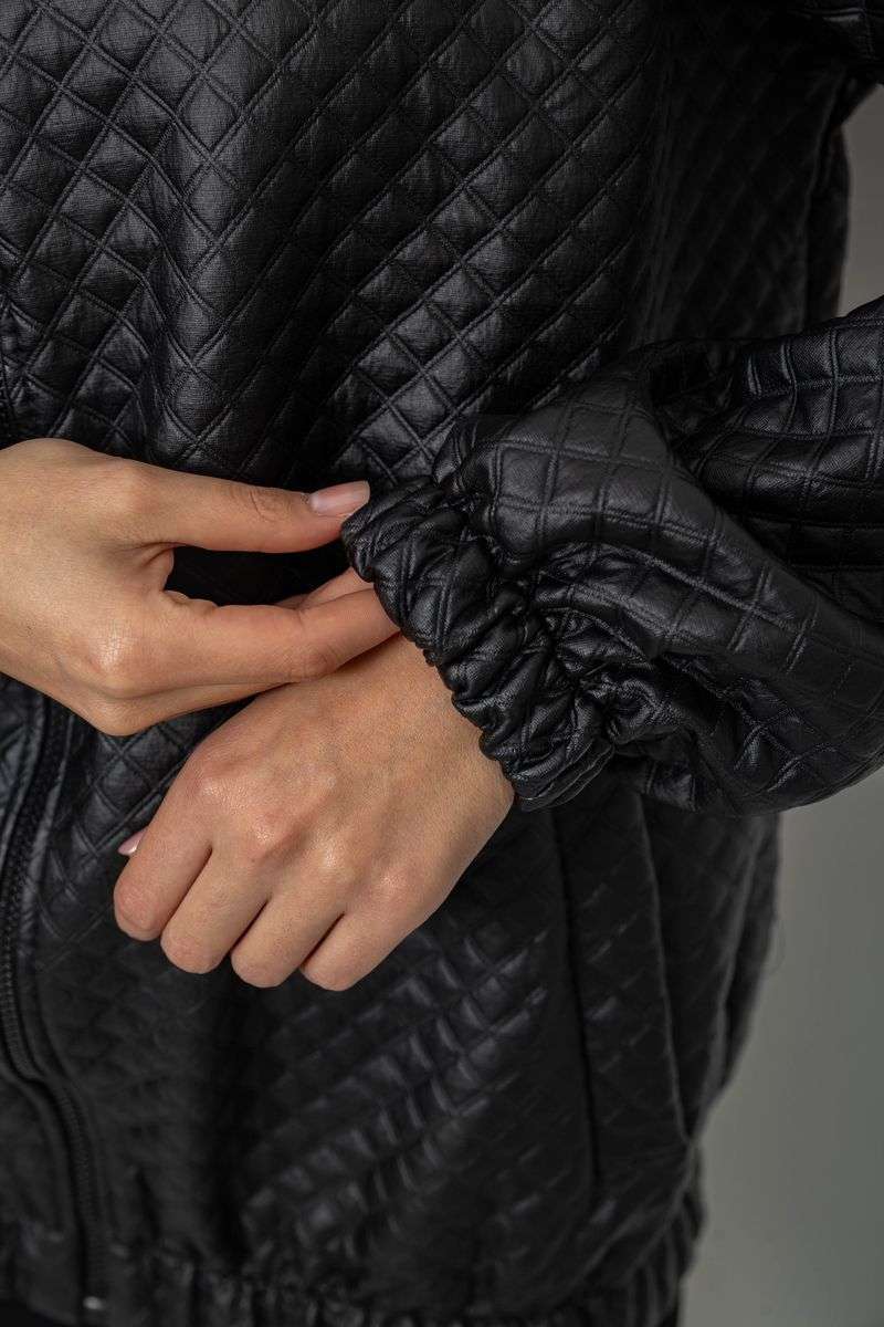 Бомбер женский с принтом, цвет черный, 257R72-1 — изображение 7