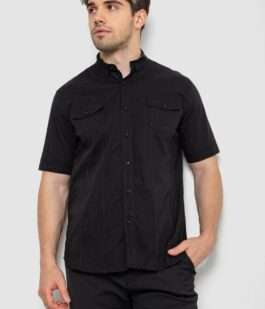 Рубашка мужская однотонная, цвет черный, 214R6917-2