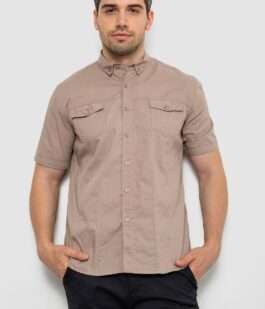 Рубашка мужская однотонная, цвет мокко, 214R6917-2