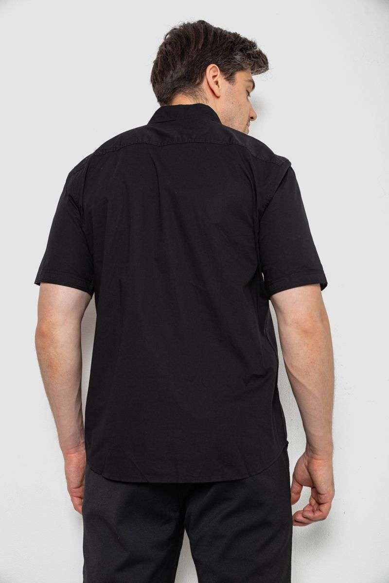 Рубашка мужская однотонная, цвет черный, 214R6917-2 — изображение 4
