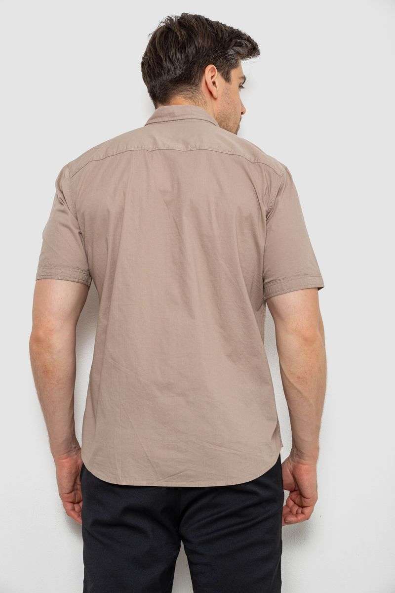 Рубашка мужская однотонная, цвет мокко, 214R6917-2 — изображение 4