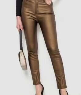 Брюки женские стрейч, цвет темно-золотистый, 246R3019