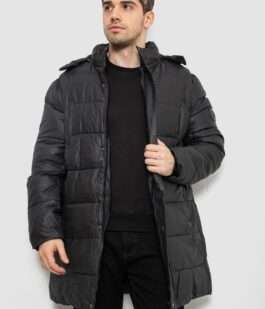 Куртка мужская зимняя удлиненная, цвет черный, 244RH76-10