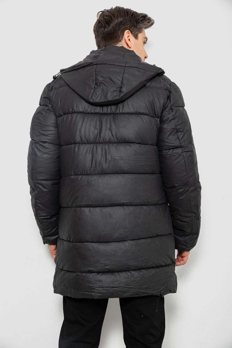 Куртка мужская зимняя удлиненная, цвет черный, 244RH76-10 — изображение 5
