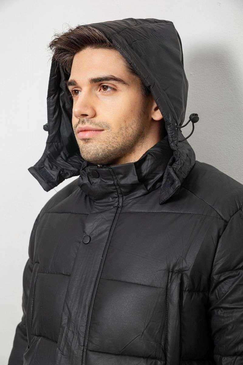 Куртка мужская зимняя удлиненная, цвет черный, 244RH76-10 — изображение 8