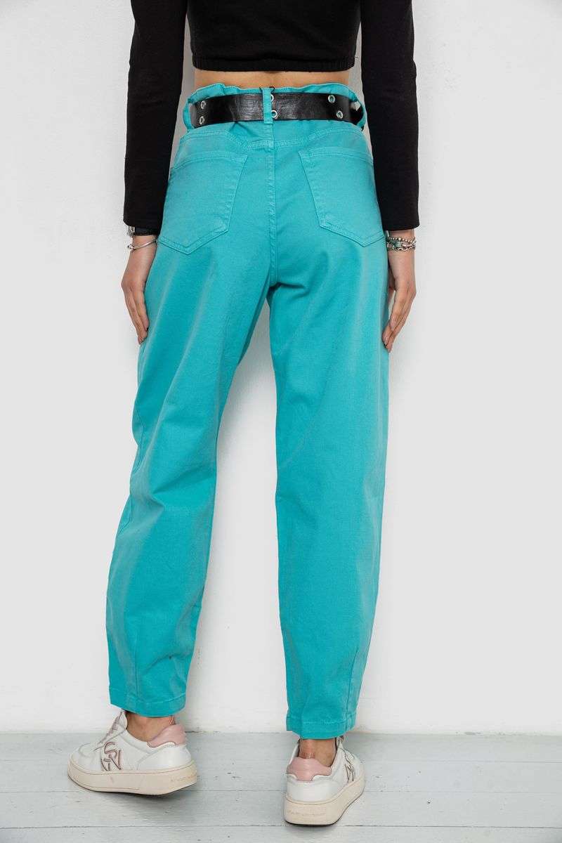 Джинсы женские баллоны, цвет бирюзовый, 250R00276 — изображение 4