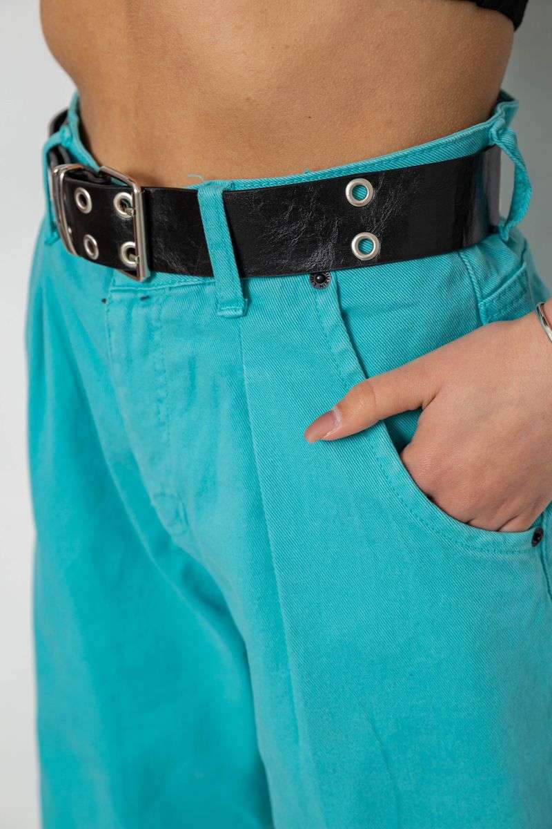 Джинсы женские баллоны, цвет бирюзовый, 250R00276 — изображение 5