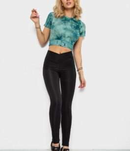 Футболка-топ женская, цвет зеленый, 238R58262