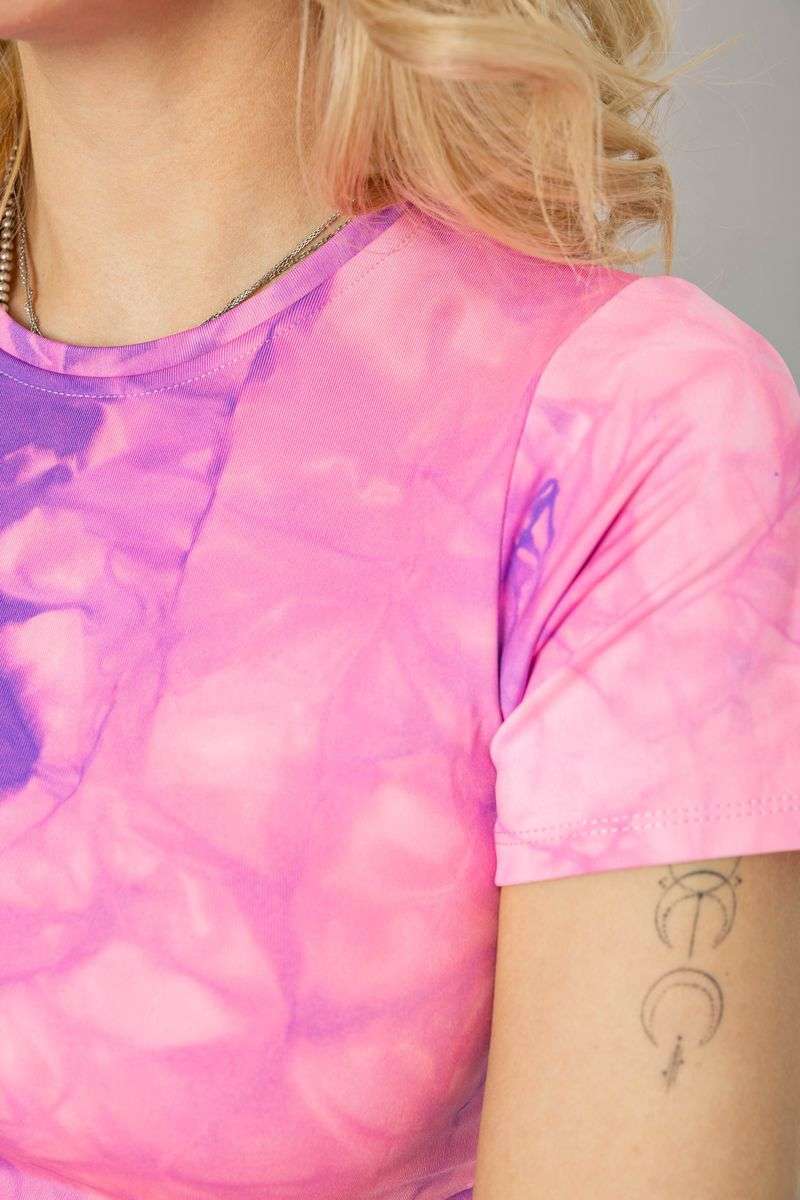 Футболка-топ женская, цвет розово-сиреневый, 238R58262 — изображение 5