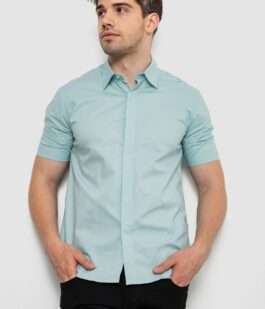 Рубашка мужская однотонная, цвет оливковый, 214R6917-3